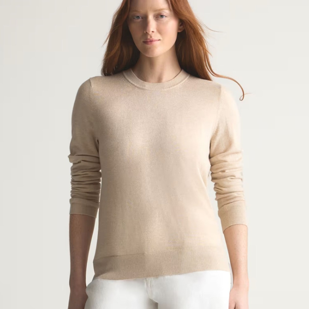 QUINCE Lightweight Cotton Cashmere Crew Sweater Size Small